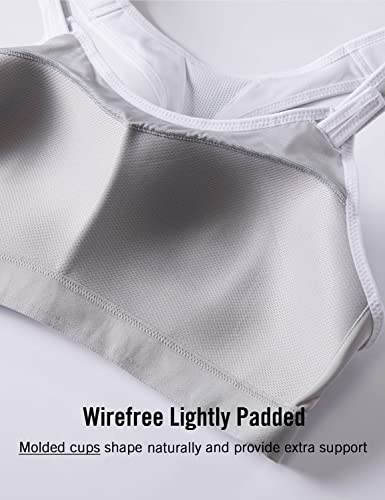 Image of SYROKAN Women's Sports Bra Front Adjustable Padded | High Impact, Racerback, Wireless, Plus Size, Full Coverage, Running Bra
