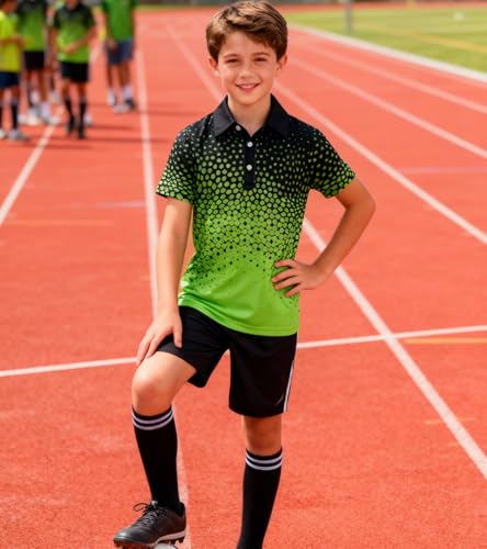 Image of uideazone Boys Polo Shirts Dry Fit Performance Golf Short Sleeve Casual School Uniform Size 5-14