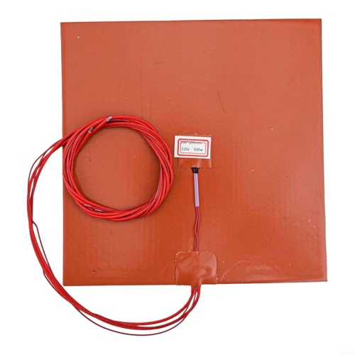 Silicone Heating Pad 220V 500W 200x200mm Hot Bed Mat for Ender-3 for cr10 for 3D Printer Fast Heat Even Distribution Sta