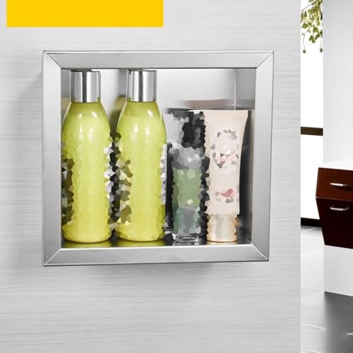 Wbudowany prysznic ze stali nierdzewnej i metalowy uchwyt na papier toaletowy, srebrna szafka ścienna do przechowywania hotelu kuchni oszczędzająca miejsce design 18 x 20 x 8 cm (7 x 8 x 3 cale)