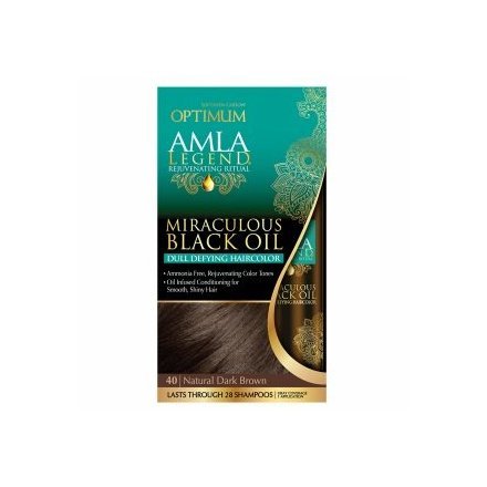 Optimum Salon Haircare Amla Legend Miraculous Black Oil Dull Defying Haircolor, Natural Dark Brown 1 set