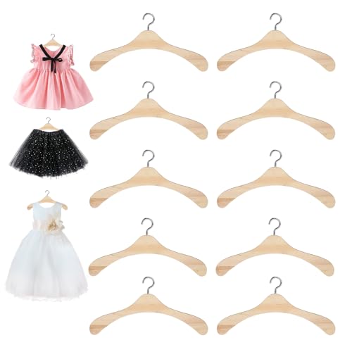 10 Stück Puppenkleiderbügel Aus Holz 15 cm Miniatur Kleiderbügel Für BJD Puppen Kleiderbügel Puppenkleiderbügel Aus Hochwertigem Holz Für Puppenzubehör Mini Garderobenbügel Mantel Kleid