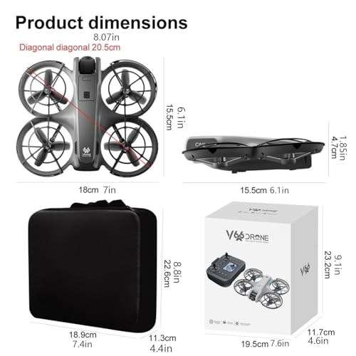Image of RC Drone with Screen Display Remote Control, Propeller Guard, HD Dual Camera, Speed Adjustment, Altitude Hold, One-Key Takeoff, 3D Flips, 2 Batteries, Helicopter Airplane, Hovering, Brushless Motor, APP Control, LED Lights, for Adult Beginners FPV Quadcopter Plane Copter
