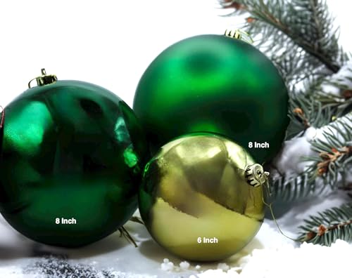 Image of Christmas Ball Ornaments Set, Extra-Large Giant Hanging (SPN Decor) (Silver Matte, 6 in (Large))