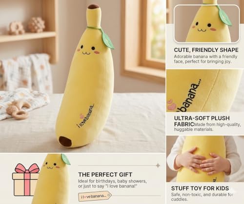 Image of 40cm Super Cute Long Soft Lovable Huggable Giant Life Size Teddy Bear Plush & Stuffed Toys | Decorative Plush Toy (Cute Banana)