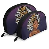 African American Women Cosmetic Bag Black Queen Multifunction Toiletry Pouch Portable Hand-Held...