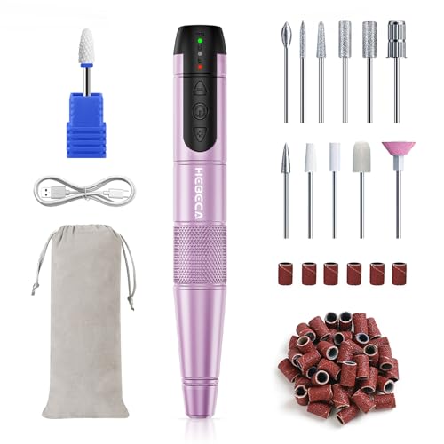 HEBECA Electric Nail Drill Professional, Electric Nail Files for Acrylic and Gel Nails 20000rpm