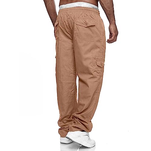 Breathable Work Pants for Men Men's Relaxed Fit Dress Mens Cargo Hiking Loose Joggers Lightweight Beach2