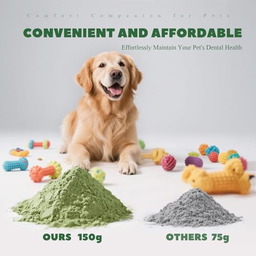 Image of Dog Dental Care Powder - Plaque & Tartar Control with Natural Enzymes, Teeth Cleaning Powder for Dogs with Probiotic, Bad Breath Treatment for Small Medium Large Dogs