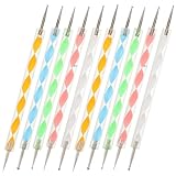 Polyvalence créative : Le kit 10pcs Double-End Dotting Ball Stylus propose des outils à double embout pour modelage en argile, peinture mandala, art des ongles, et transfert carbone, facilitant des détails précis et motifs variés sans effort