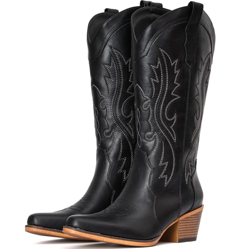 IUV Women's Handcrafted Embroidered Cowboy Boots
