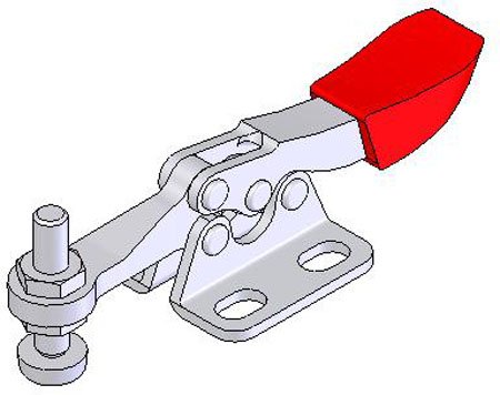 De-Sta-Co Horizontal Handle Hold-Down Clamp, U-bar, Right flange base, w/60 lbs. cap., Steel (1 Each)