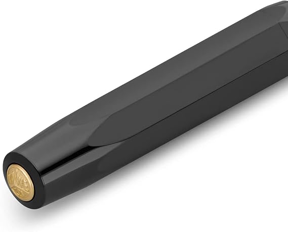 Kaweco CLASSIC SPORT Fountain Pen Black with 23 Carat Gold-Plated Steel Nib and Iridium Tip for Ink Cartridges I Sport Fountain Pen 13 cm I Nib: M (Medium)