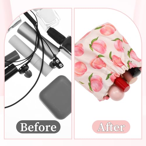 4 Pcs Purse Makeup Bag, 5×5" Waterproof Nylon Flower Small Lipstick Pouch for Purse, Self-Closing Travel Mini Makeup Bag Kit Lipstick Cosmetic Storage Bags2