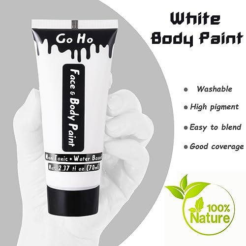 image for Go Ho Clown White Body Paint Washable(2.37oz),Water Based Professional