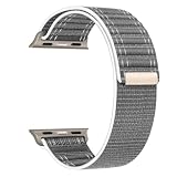 gratulatio Compatible with Apple Watch Strap 46mm 45mm 44mm 49mm Men, Braided Woven Sport Loop Band for IWatch Series 11 10 9 8 7 6 5 4 3/SE 2/Ultra 2, Nylon Fabric Strap Grey