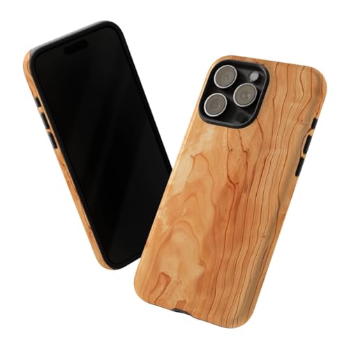 Coque iPhone 15 Pro Max protection rigide anti-rayures bois marron - 2