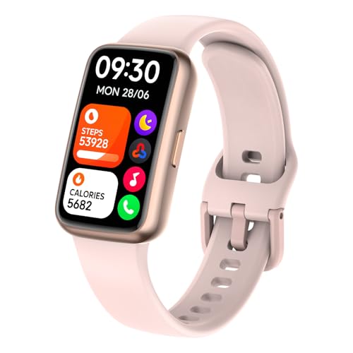 Fitness Tracker Watch for Women & Men, 1.47" HD with Bluetooth, 24/7 Heart Rate & Blood Oxygen Monitor, Sleep & Step Counter, 100+ Sports Modes, 3ATM Waterproof, Compatible with Android iOS Pink