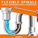 EBERTH Rohrreinigungsspirale 4 Meter lang, 6 mm Durchmesser, effektive Abfluss Spirale, Handbetrieb oder mit Akku-Bohrer, Anschluss für Bohrmaschine, Rohrreiniger, Abflussreiniger, ergonomisch