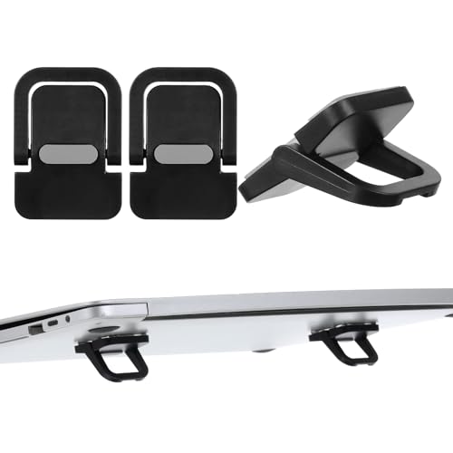 2 unidades Mini Soporte para Ordenador Portátil Plegable Portátil Teclado Elevador Negro Autoadhesivo Elevador de Teclado para la mayoría de portátiles y teclados, ABS Ajustable Teclado Soporte para