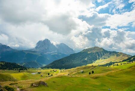 adrium Cuadro en lienzo (50 x 30 cm), paisaje de verano del Monte Langkofel o Sassolungo, Tirol del Sur, Montañas Dolomitas, Italia (132703364)
