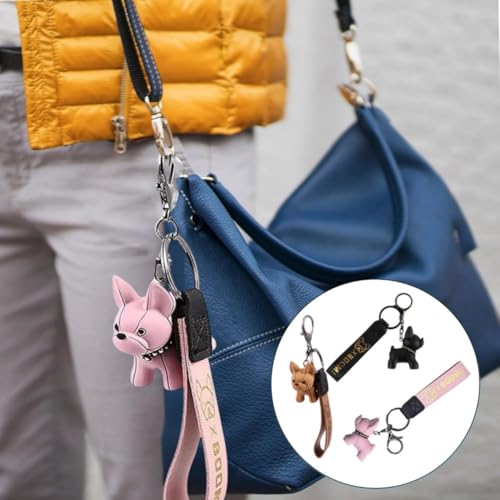 Zwenjuan Bulldogge Schlüsselanhänger,3 Stück Hund Anhänger Schlüsselbund,Cartoon Hund Schlüsselanhänger,für Frauen,Herren,Tasche,Rucksack,Auto Schlüssel,Anhänger,Handtasche Dekoration