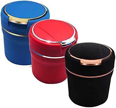 Ashtray Car LED Ashtray Multi-Function Car Ashtray with Cover Large Medium Small 3 Color Ashtray Home ashtrays (Color Name : Large Blue)