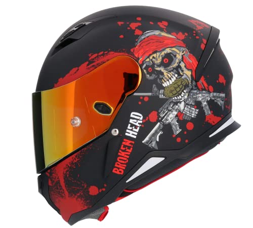 Casco Integral Shiro SH Hunter Rojo con Visera Color y pinlok incluidos Talla S (55/56) Cover