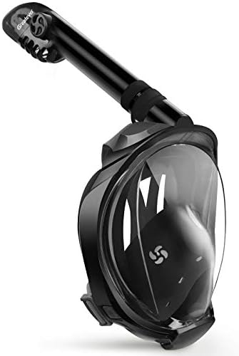 Greatever G2 Full Face Snorkel Mask with Latest Dry Top System,Foldable 180 Degree Panoramic View Snorkeling Mask with Camera Mount,Safe Breathing,Anti-Leak&Anti-Fog