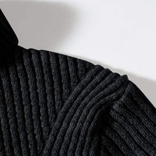 Men's Textured Knit Fashion Sweater, Long Sleeve Turtleneck Slim Fit Knitwear Fall Winter Basic Warm Sweaters4