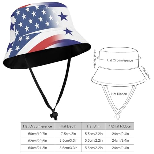 American and Honduras Map FlagChildren's Bucket Hat for Boys and Girls, Breathable Summer Beach Hat54cm2