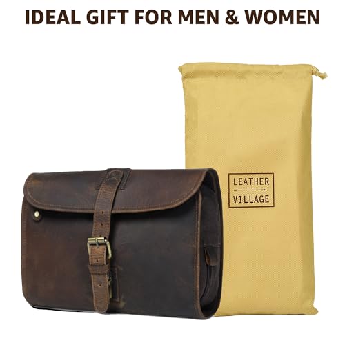 LEATHER VILLAGE Hanging Toiletry Bag