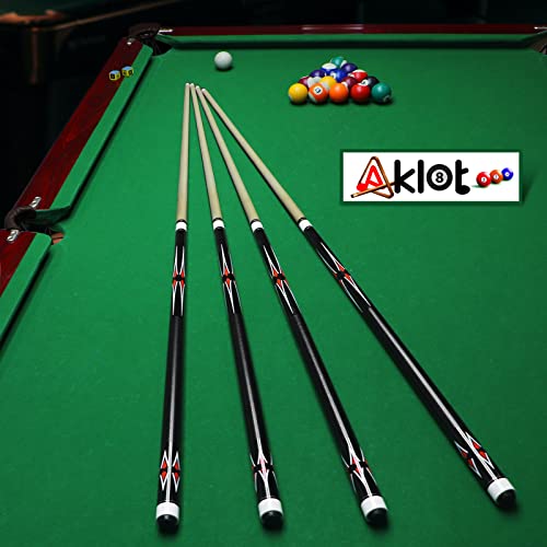 Set de 3 tacos de billar AKLOT de 58 pulgadas madera de arce miniatura 6