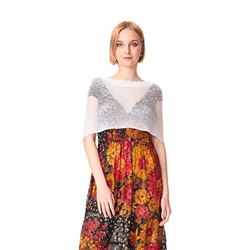 Maxi châle en filet blanc aux bords ondulés doux et léger - 3