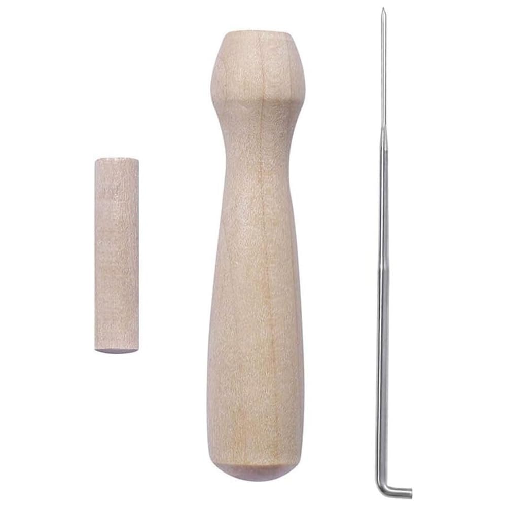 Juego de agujas de fieltro, mango de madera, herramientas de costura para principiantes, suministros esenciales de costura para proyectos fáciles y creativos