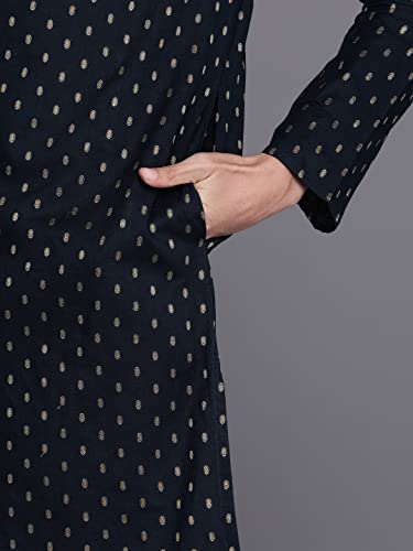 Image of Manyavar Men's Solid Full Sleeves Kurta Set (2pcs)