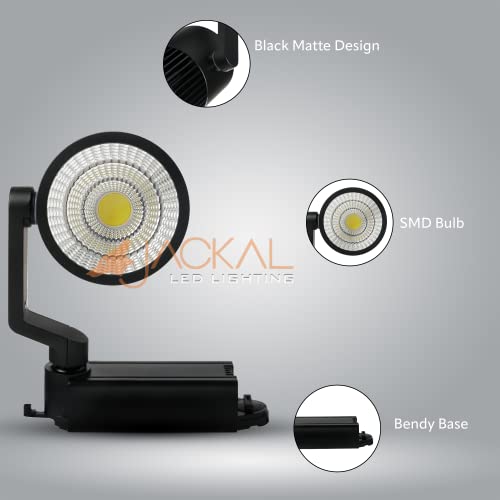 Image of JACKAL 30 Watt Warm White LED Track Light /Spot Light /Focus Light /Picture Light (Pack of 2), Indoor Light with Rotatable Head | Perfect for Showrooms, Shops and Living Room - Trackway Not Included