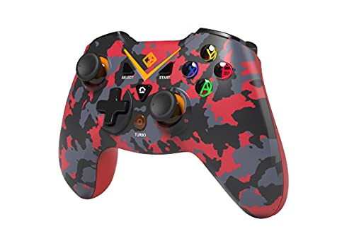 Image of Cosmic Byte C3070W Nebula 2.4G Wireless Gamepad for PC supports Windows XP /7 /8 /10 /11, Sensitive Triggers, Upgraded with USB C Port, Rubberized Texture (Camo Red)