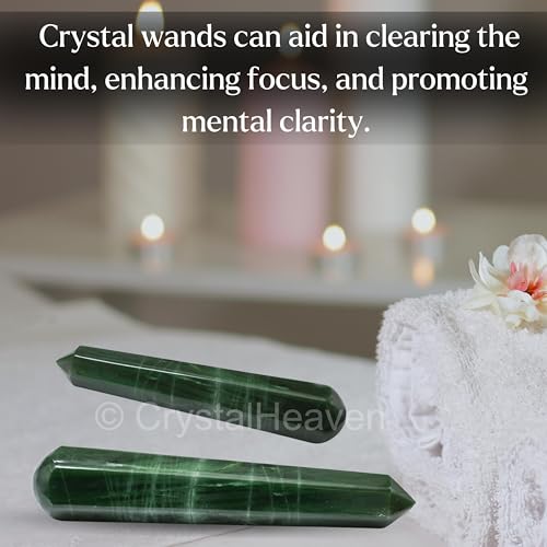 Image of Green Aventurine Crystal Wand - Pointed Crystal Wand for Energy Healing, Chakra Balancing, Meditation and Home Decor - Crystals and Healing Stones for Gift
