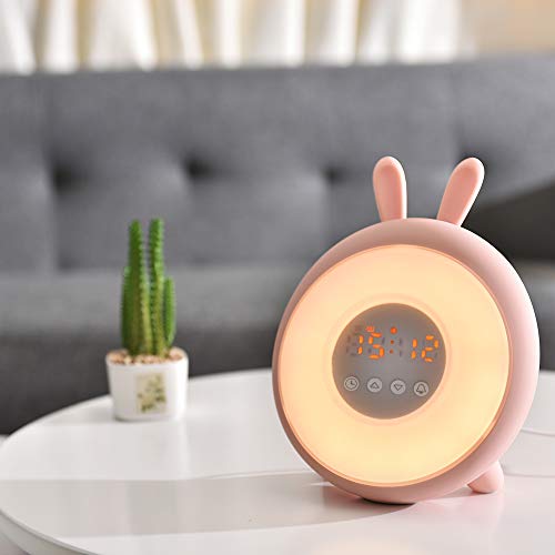 Reloj despertador con luz  amanecer/atardecer, lámpara de noche, protección de los ojos, sonido natural y control táctil