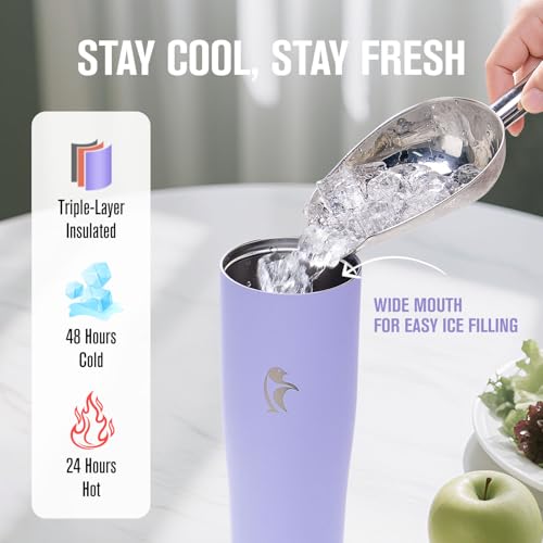 Image of Coolflask 40 oz Insulated Water Bottle Fits Cup Holder with Straw & Handle