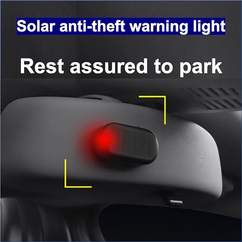 image for RQG Fake Car Alarm Light,Car Solar Power Simulated Dummy Alarm,Anti-Th