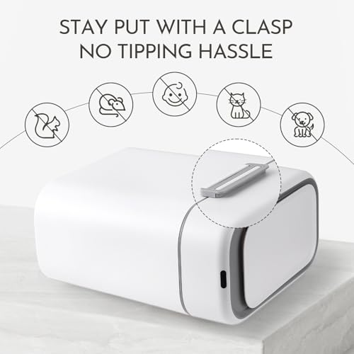 Image of ELPHECO 2.5 Gallon Garbage Can with Buckle-up Latches, Motion Sensor Trash Can with Buckling Latches for Bathroom, Living Room, Office, Bedroom, 2 AA Batteries (Excluded)，White,