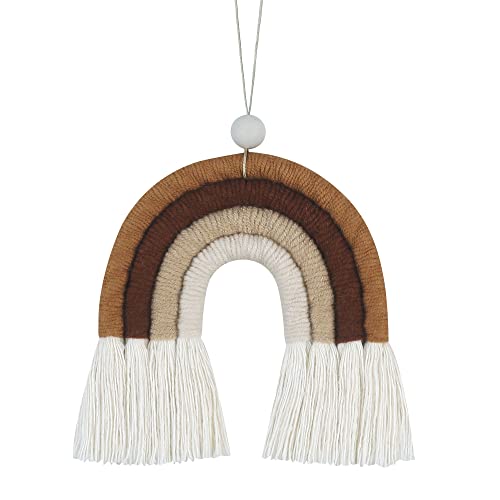 Image of BOHO GARDEN Macrame Bohemian Rainbow Charm - Essential Oil Diffuser for Cars, Baby Nursery, Children's Bedroom & Home Decor- Colorful Decorative Hanging Air Freshener & Accessories - 3.5x4 - Fudge