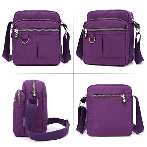 Shoulder Handbags for Women Multiple Pockets Crossbody Purse Bags Waterproof Nylon Messenger Bag2