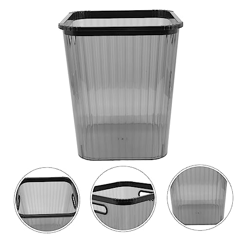Caneca de basura rectangular Vaguelly negra plástico 5 galones miniatura 2