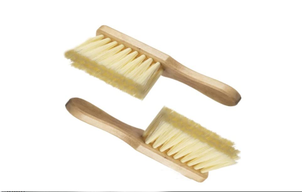 Schofield and BloomNew Hand Cleaning Scrubbing Brush Wooden Soft Cream PVC Bristles Banister |Herrewege Brushes| Scrubber Boar| Floor Sweeping (Pack 2)
