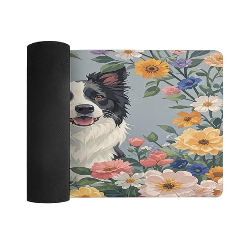 Alfombrilla para escritorio Border Collie Florals grande miniatura 3