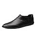 YYSKY Mocasines de Ocio for Hombres se Deslizan PU Delantal de Cuero del Delantal de Punta Superior de la Costura de los Zapatos de Vestir de Fumar Plana Color sólido (Color : Black, Size : 39 EU)