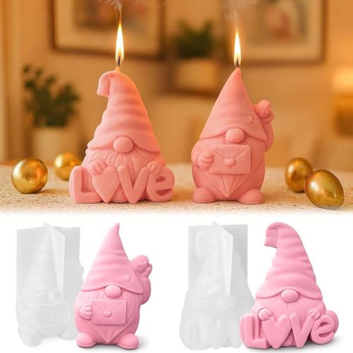 SVOCK Silikonformen Gießformen Wichtel Silikonform Wichtel mit Herz Kerzenformen zum Gießen Ostern Gießformen Silikon Wichtels Gießform Ostern Silikonformen Gießform Herz